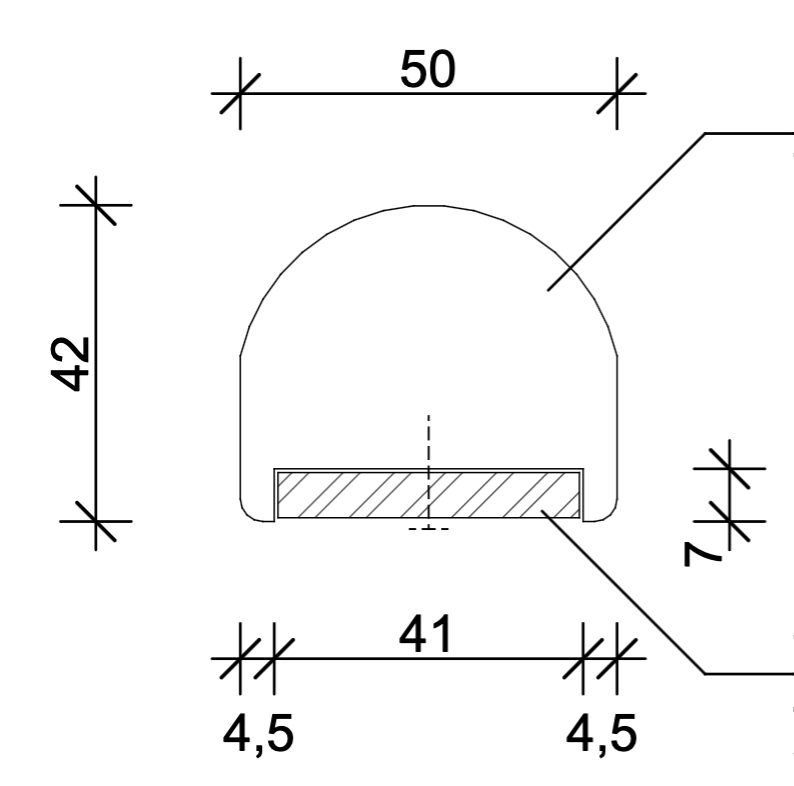 K&auml;sijohde puolipy&ouml;re&auml; uralla 42 x 50 mm tammi